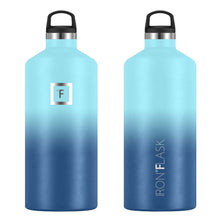 Load image into Gallery viewer, Iron Flask: Narrow Mouth Bottle with Spout Lid - Blue Waves (1900ml)