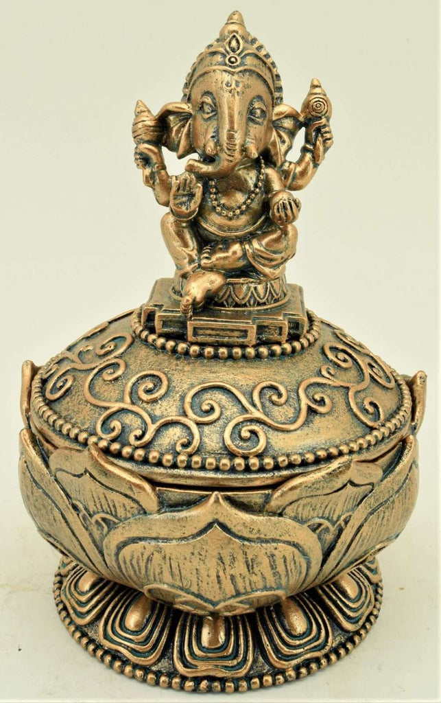 Bronze Resin Ganesh Box