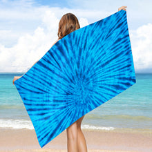 Load image into Gallery viewer, COMFEYA 80x160cm Microfiber Beach Towel - Blue Tie-Died