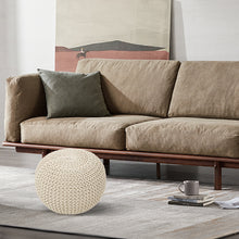 Load image into Gallery viewer, COMFEYA Premium Cotton Round Foot Stool - Beige