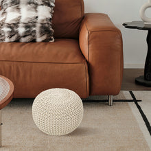 Load image into Gallery viewer, COMFEYA Premium Cotton Round Foot Stool - Beige