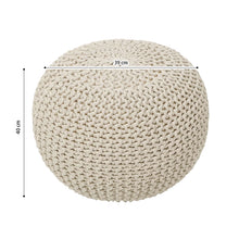 Load image into Gallery viewer, COMFEYA Premium Cotton Round Foot Stool - Beige