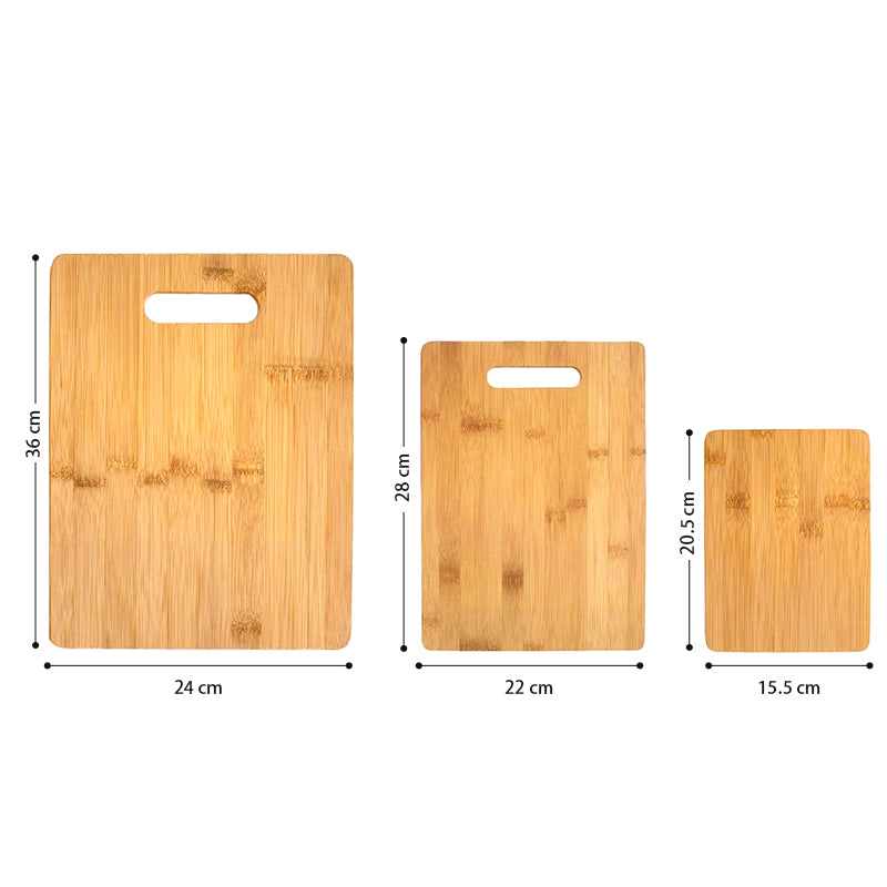 OZZYCOOK 3-Piece Bamboo Cutting Board Set
