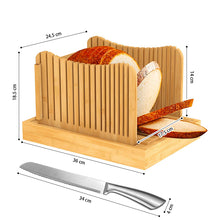 Load image into Gallery viewer, OZZYCOOK Bamboo Bread Slicer with Serrated Knife