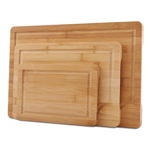 Load image into Gallery viewer, OZZYCOOK 3-Pack Bamboo Cutting Boards for Kitchen Prep and Serving
