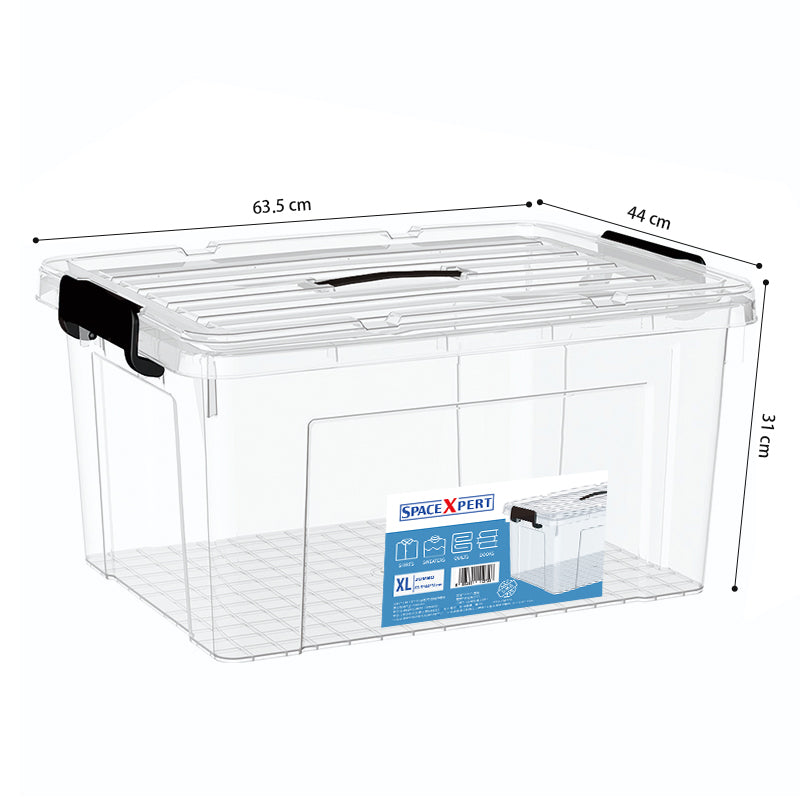 Spacexpert 3 x 80L Stackable Storage Bins with Lids