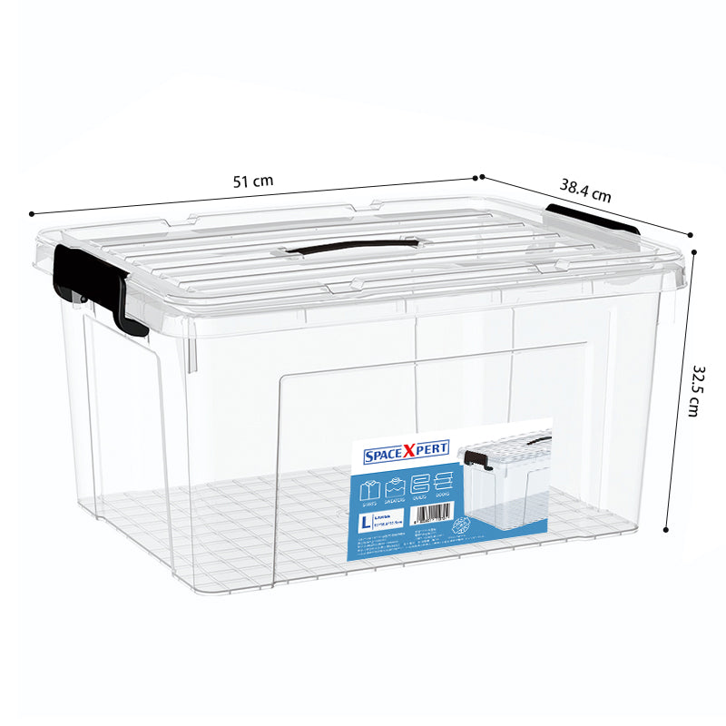 Spacexpert 3 x 55L Stackable Storage Bins with Lids