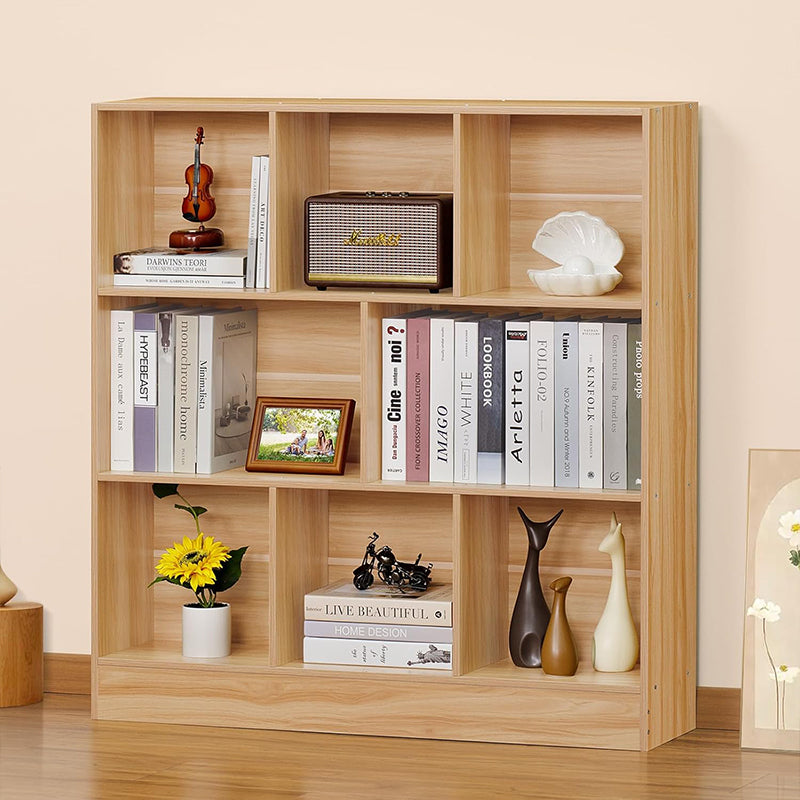 STORFEX 3-Tier Open Bookshelf - Wood