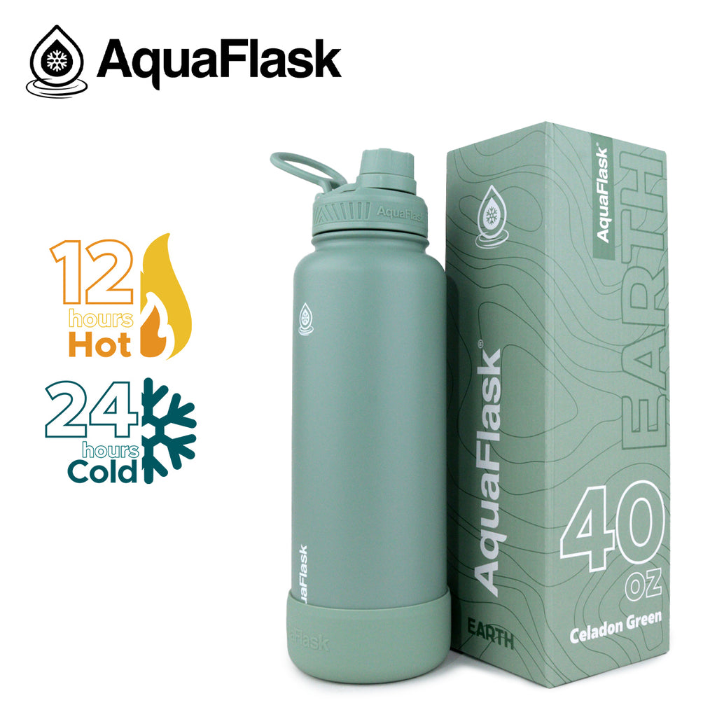 AquaFlask: Earth Water Bottle - Celadon Green (1.18L/40oz)