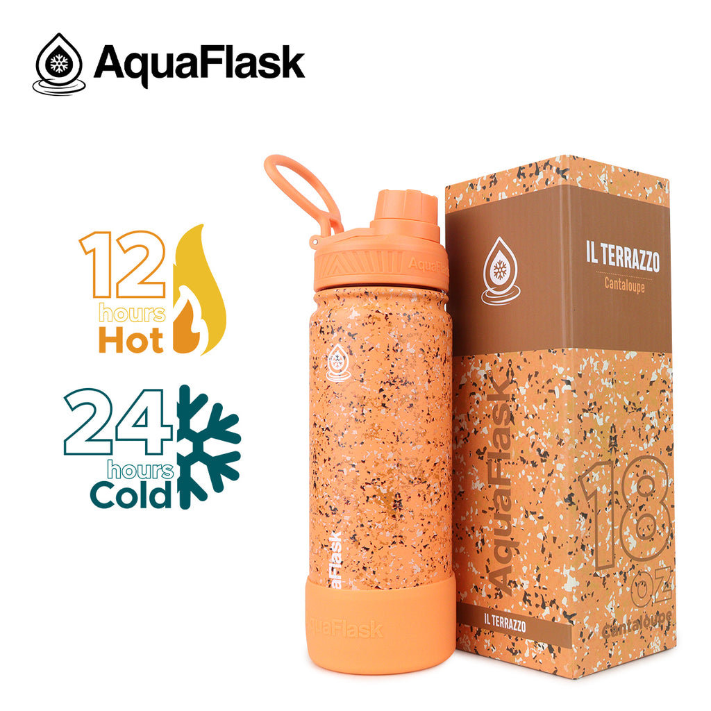 AquaFlask: IL Terrazzo Water Bottle - Cantaloupe (532mL/18oz)