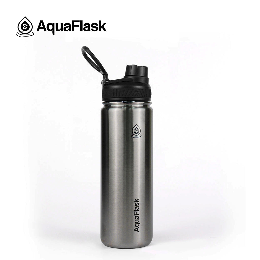 AquaFlask: Original Water Bottle - Silver Steel (532mL/18oz)