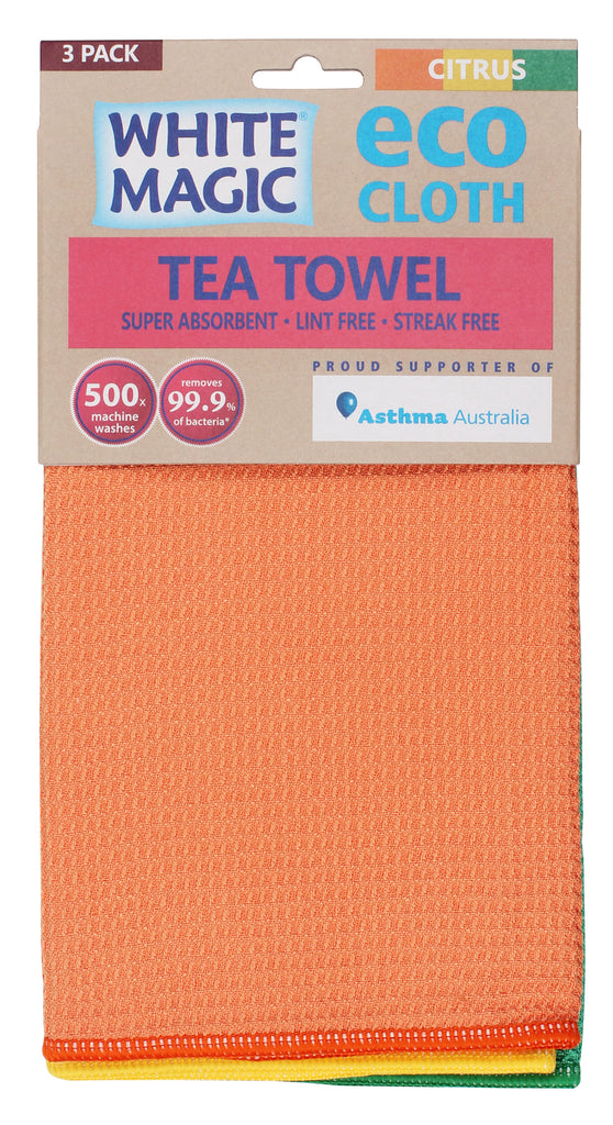 White Magic: Eco Cloth Tea Towel - Citrus (3 Pack)