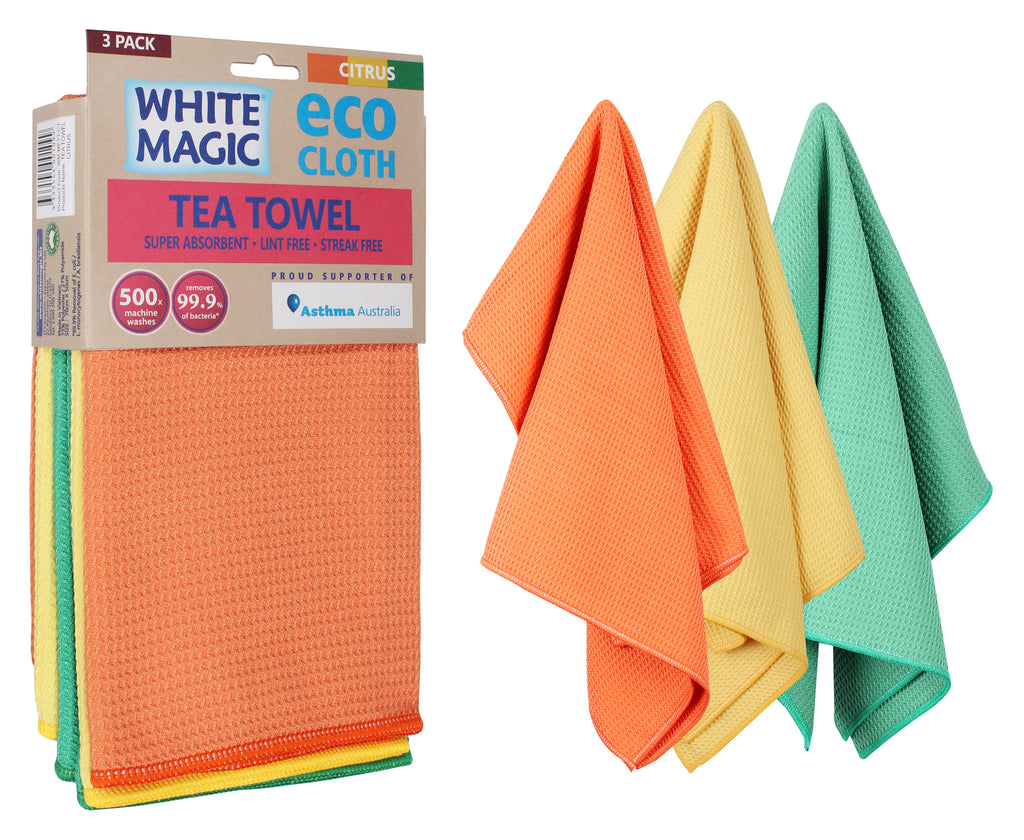 White Magic: Eco Cloth Tea Towel - Citrus (3 Pack)