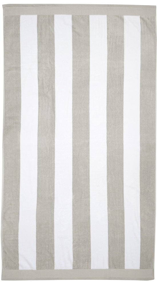 Bambury: Classic Stripe Beach Towel - Pebble