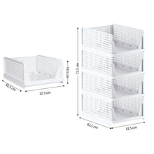 Load image into Gallery viewer, STORFEX 4-Pack Folding Closet Organizer Storage Boxes - Medium