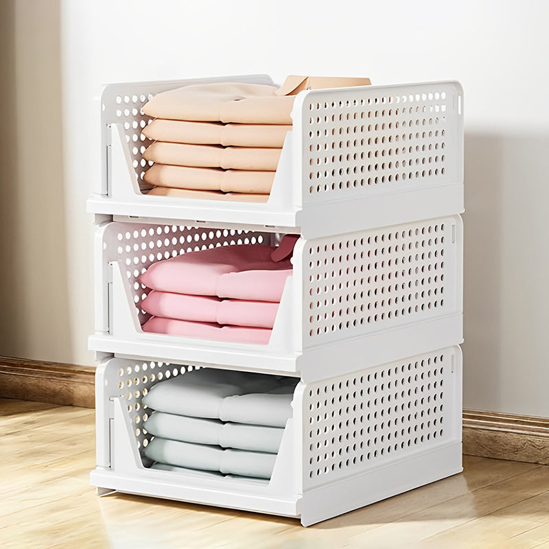 STORFEX 4-Pack Folding Closet Organizer Storage Boxes - Medium