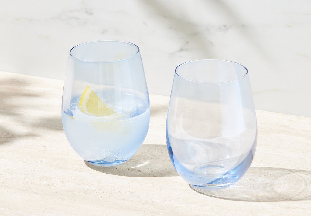 Maxwell & Williams: Glamour Stemless Glass Set - Blue (Set of 2) (540ml)
