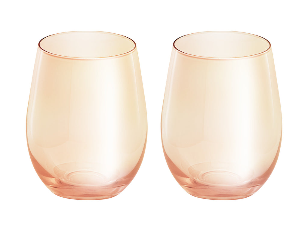 Maxwell & Williams: Glamour Stemless Glass Set - Coral (Set of 2) (540ml)