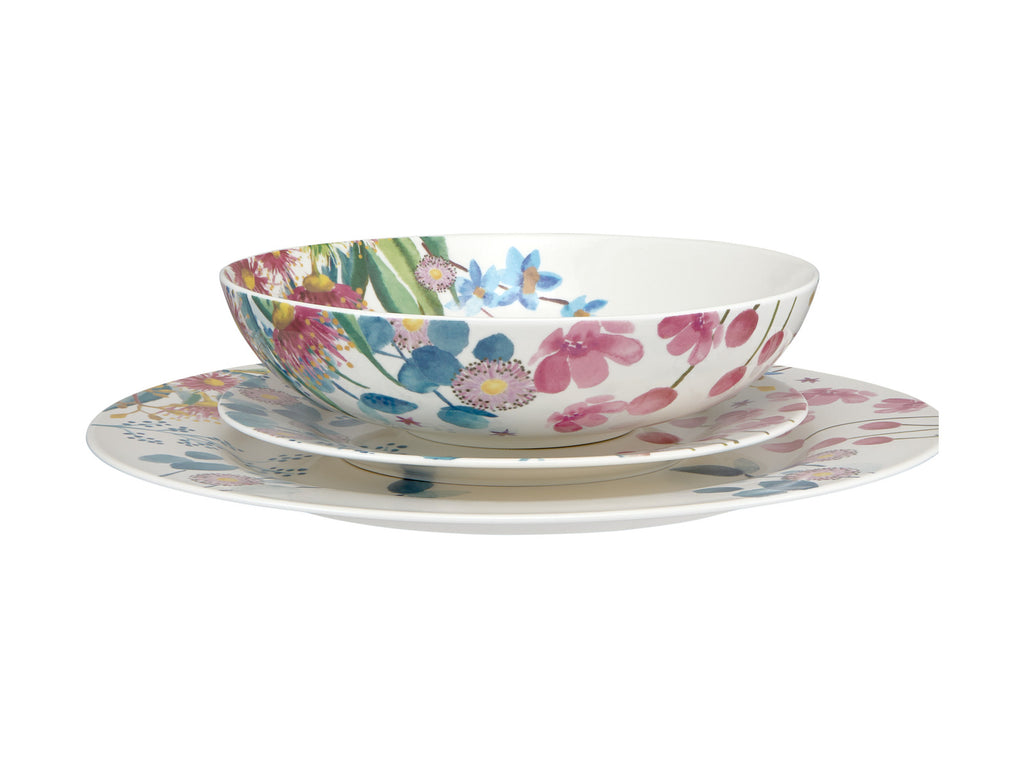 Maxwell & Williams: Royal Botanic Gardens Rim Dinner Set - Eucalyptus Bloom (12pc Set)