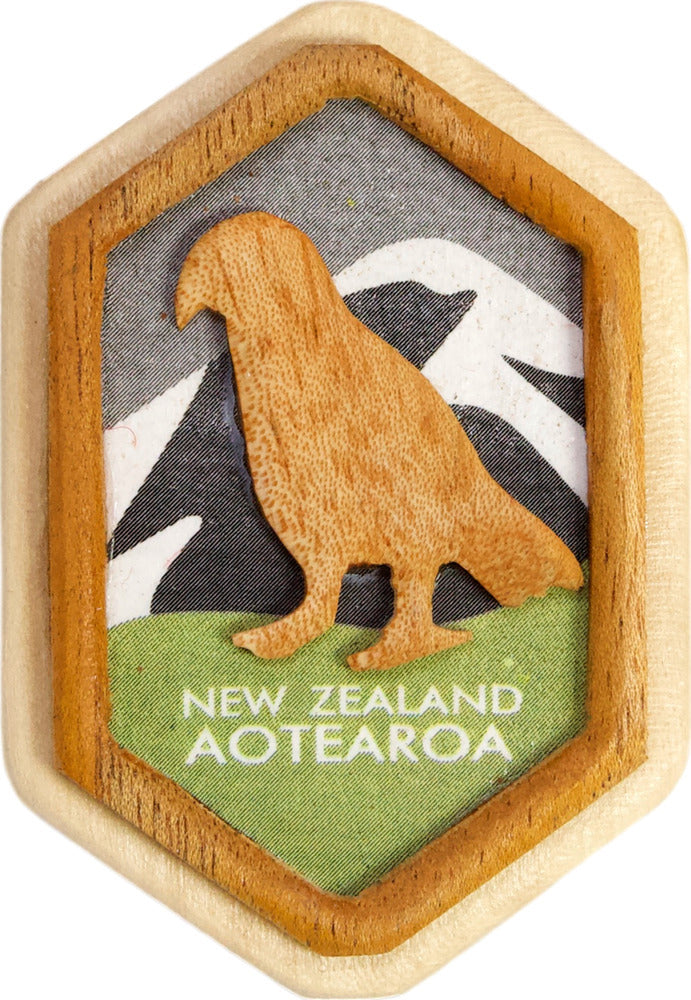 Moana Road: Wooden Magnet - Kakapo