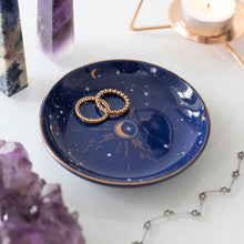 Load image into Gallery viewer, Ceramic Blue Crescent Moon Trinket Dish