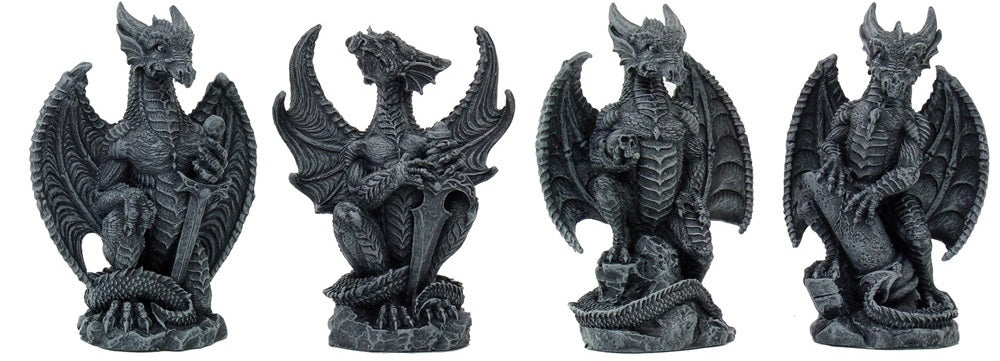 Fantasy Collection Dragon Ornaments (Set Of 4)