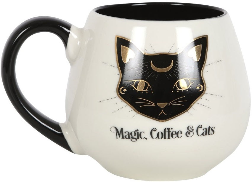 Magic, Coffee & Cats Ceramic Rounded Novelty Mug