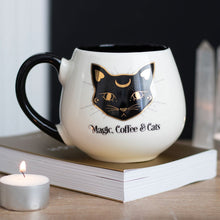 Load image into Gallery viewer, Magic, Coffee &amp; Cats Ceramic Rounded Novelty Mug