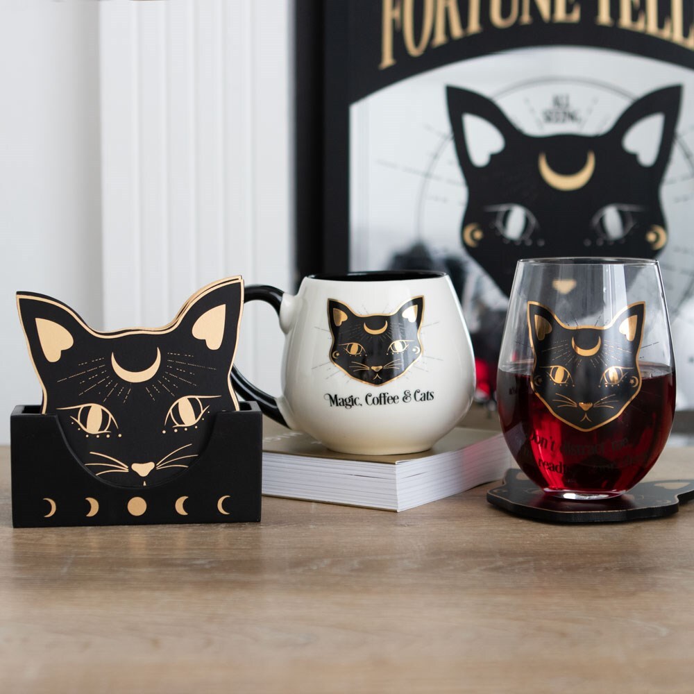 Magic, Coffee & Cats Ceramic Rounded Novelty Mug