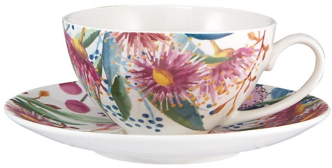 Maxwell & Williams: Royal Botanic Gardens Coupe Cup & Saucer - Eucalyptus Bloom (200ml)