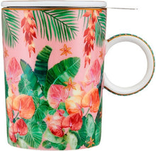 Load image into Gallery viewer, Maxwell &amp; Williams: Teas &amp; C&#39;s Tropicana Lidded Mug With Infuser - Pink (340ml)