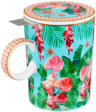 Load image into Gallery viewer, Maxwell &amp; Williams: Teas &amp; C&#39;s Tropicana Lidded Mug With Infuser - Blue (340ml)