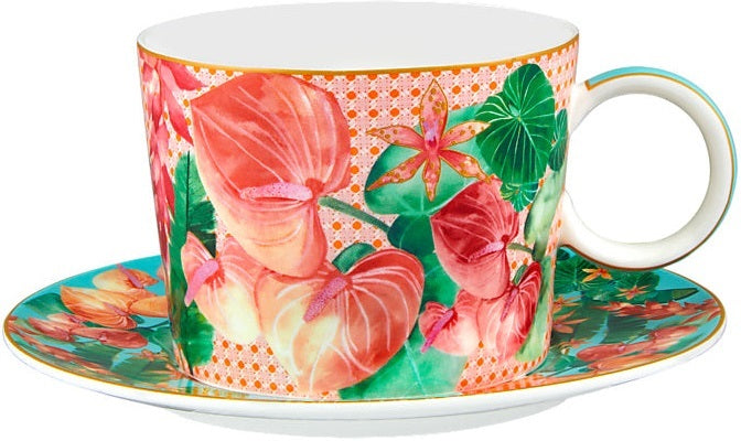 Maxwell & Williams: Teas & C's Tropicana Breakfast Cup & Saucer - Pink (400ml)