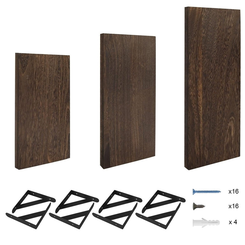 STORFEX Wooden Wall Mounted Floating Shelves - 4 Pack - Brown