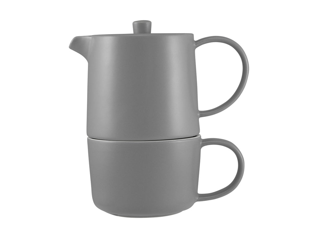 Maxwell & Williams: Cafe Life Tea for One With Infuser - Grey (450ml)