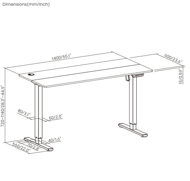 Gorilla Office: 1400 x 600mm Standing Desk