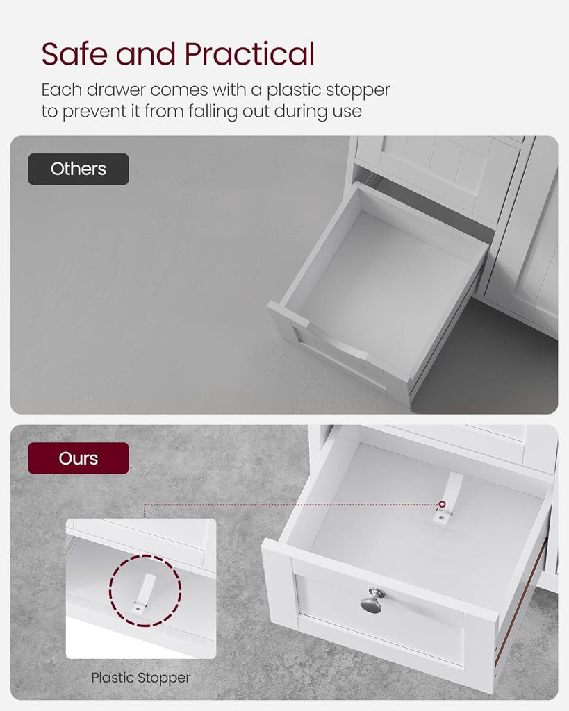 VASAGLE Freestanding Bathroom Floor Storage Cabinet with 3 Drawers