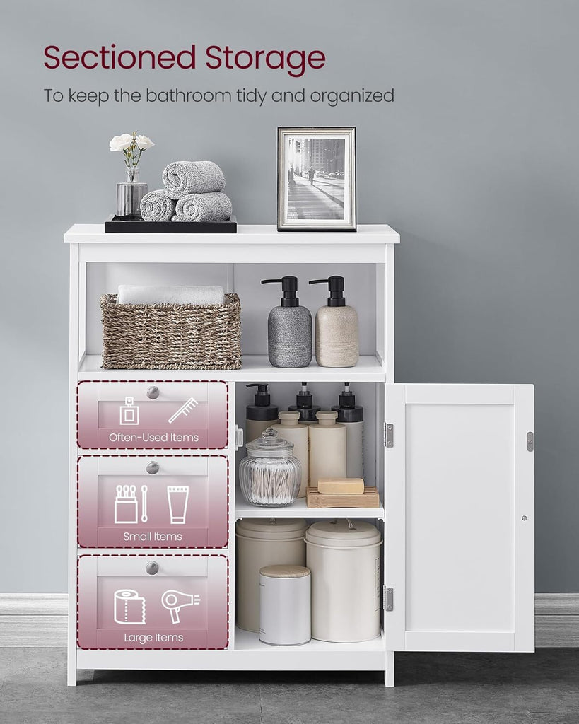 VASAGLE Freestanding Bathroom Floor Storage Cabinet with 3 Drawers