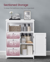 Load image into Gallery viewer, VASAGLE Freestanding Bathroom Floor Storage Cabinet with 3 Drawers