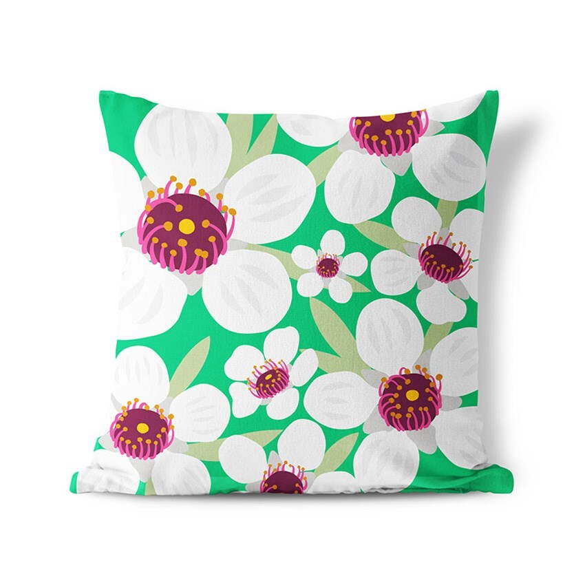 100% NZ: Bright Botanical Manuka Cushion Cover