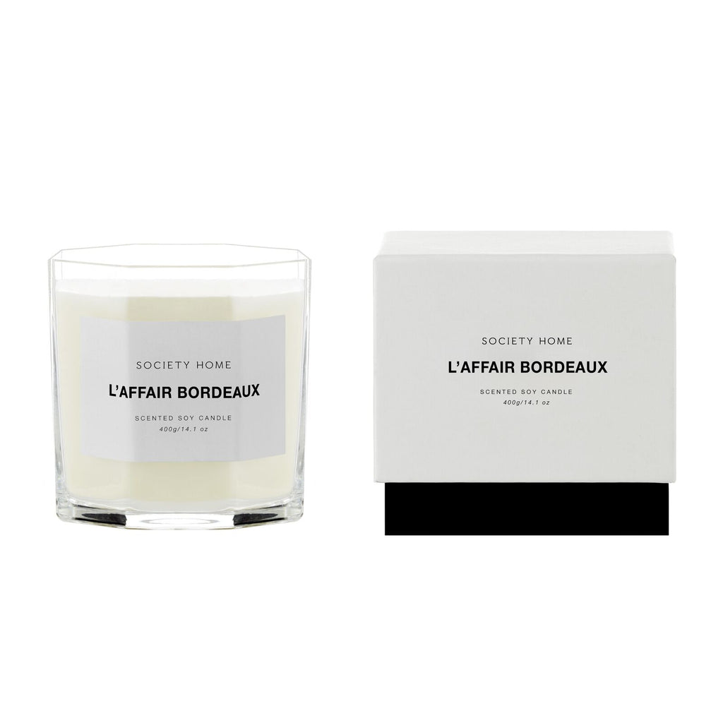 Society Home: L’Affair Bordeaux Scented Soy Candle 400g (10cm)