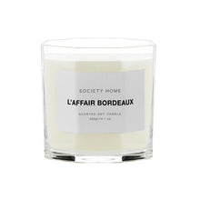 Load image into Gallery viewer, Society Home: L’Affair Bordeaux Scented Soy Candle 400g (10cm)