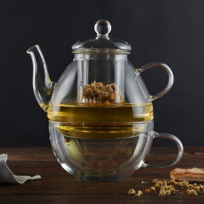 Leaf & Bean: Frankie Tea For One 650ml Glass Teapot & Tea Cup