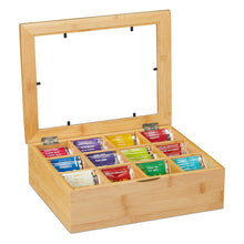 Load image into Gallery viewer, STORFEX Bamboo Tea Box with 12 Compartments