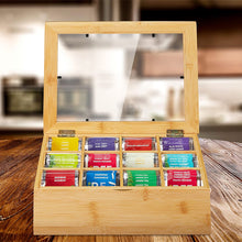 Load image into Gallery viewer, STORFEX Bamboo Tea Box with 12 Compartments