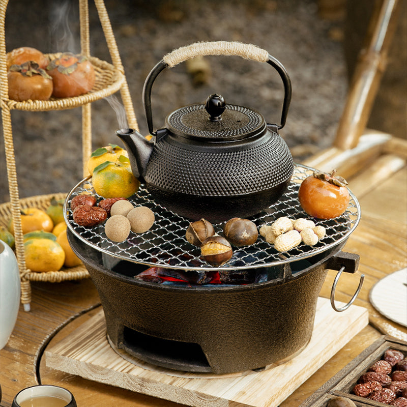 OZZYCOOK Cast Iron Teapot with Stainless Steel Tea Infuser