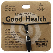 Load image into Gallery viewer, Health Necklace - Lava Stone