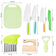 Load image into Gallery viewer, 8 Pcs Plastic Kitchen Knife Set for Kids - Green