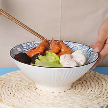 Load image into Gallery viewer, OZZYCOOK Japanese Ramen Bowls Set of 4 - Blue &amp; White