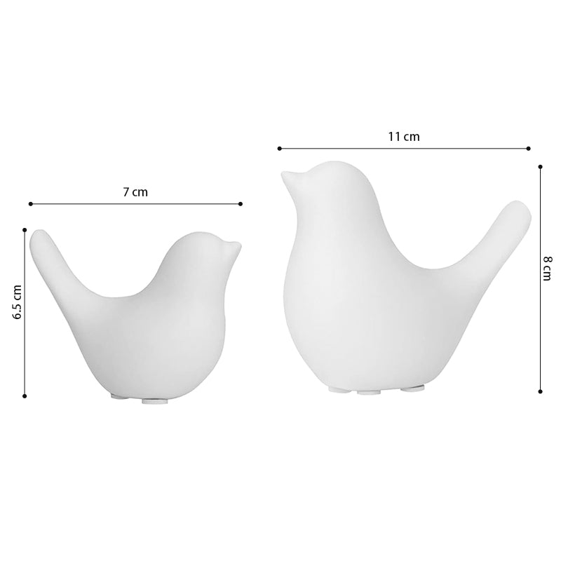 COMFEYA Small Animal Statues - White